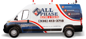 A All-Phase Heating & Cooling service van.